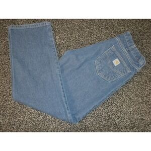 Carhartt‎ FR Jeans Mens 36x32 Blue Denim Flame Resistant Relaxed Straight FRB100